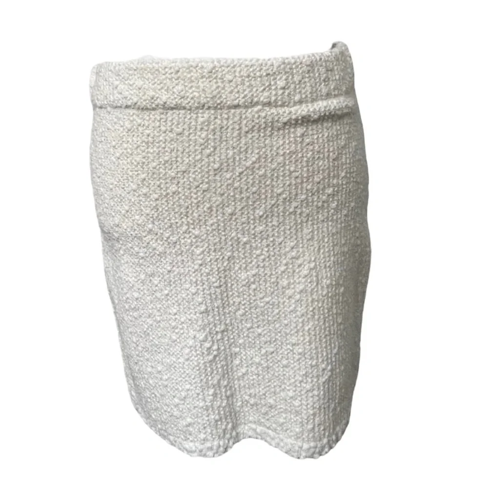 MNG by Mango Off White Light Wash Pull On Mini Skirt - Size Medium